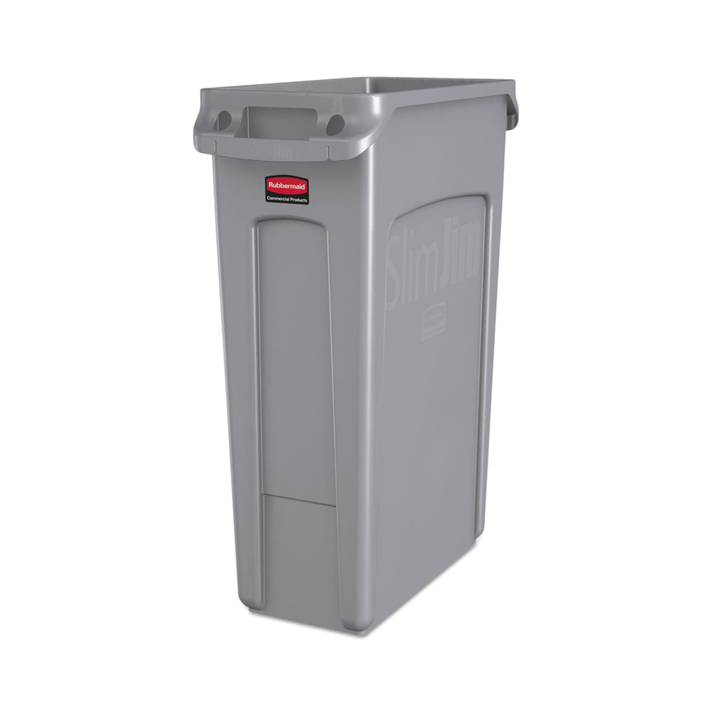 Contentor 87L Plástico Slim Jim s/Tampa c/Canais Vent Cinza