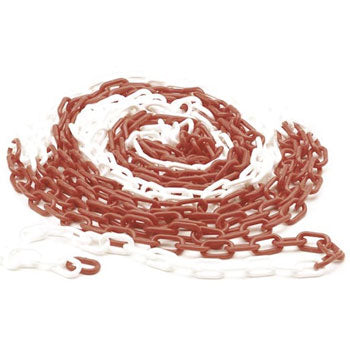 Corrente Sinalização Branco e Vermelho 6mm-10m
