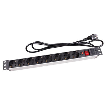 Bloco 8 Tomadas + Interruptor para rack de 19 Pol