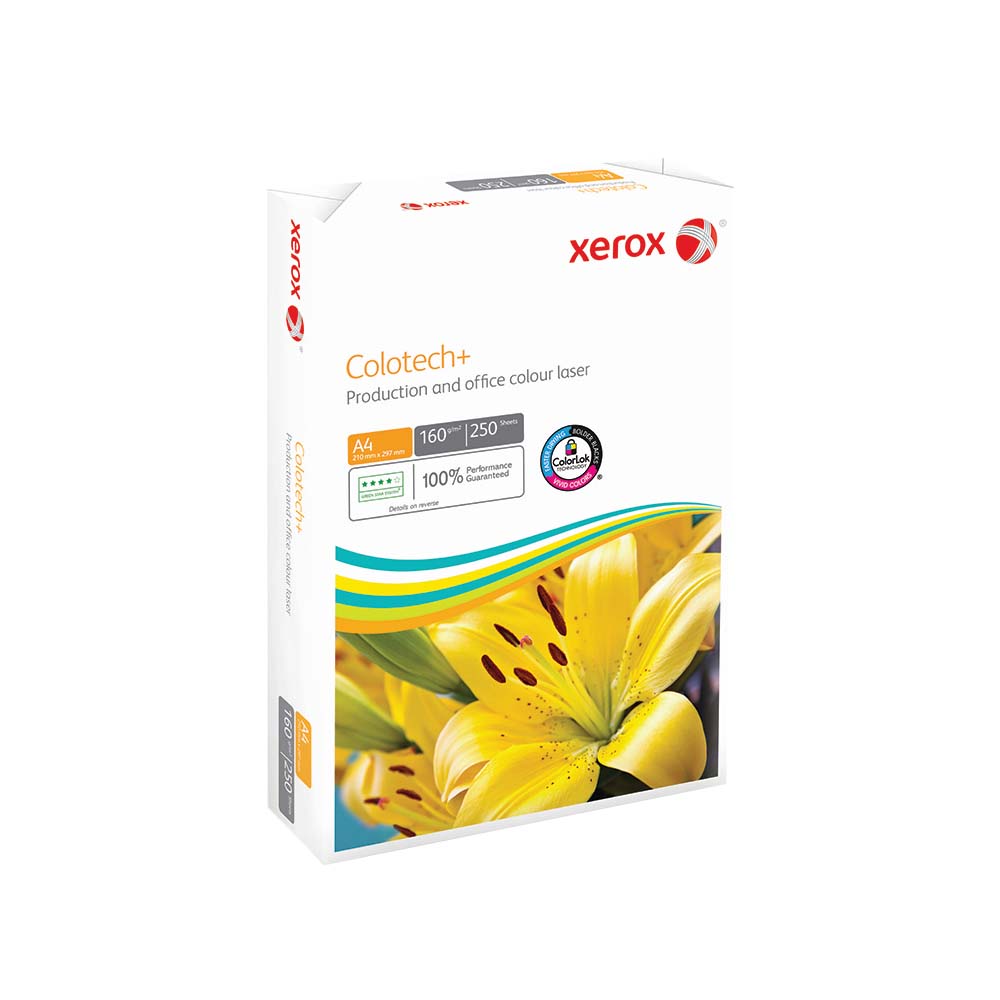 Papel 160gr Fotocopia A4 Xerox Colotech Plus 1x250Fls