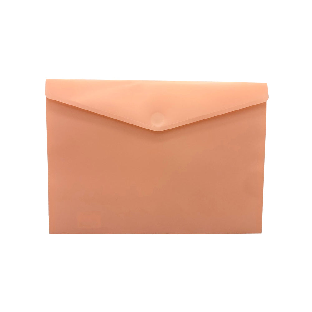 Bolsa 355x240mm A4 Envelope Fecho Velcro Salmão Mate Pastel