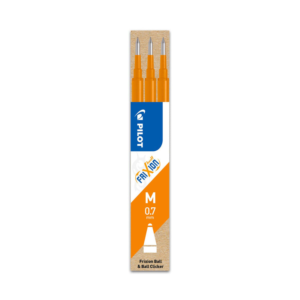 Recarga Gel Pilot Frixion Ball Clicker Laranja 0,7mm 3un