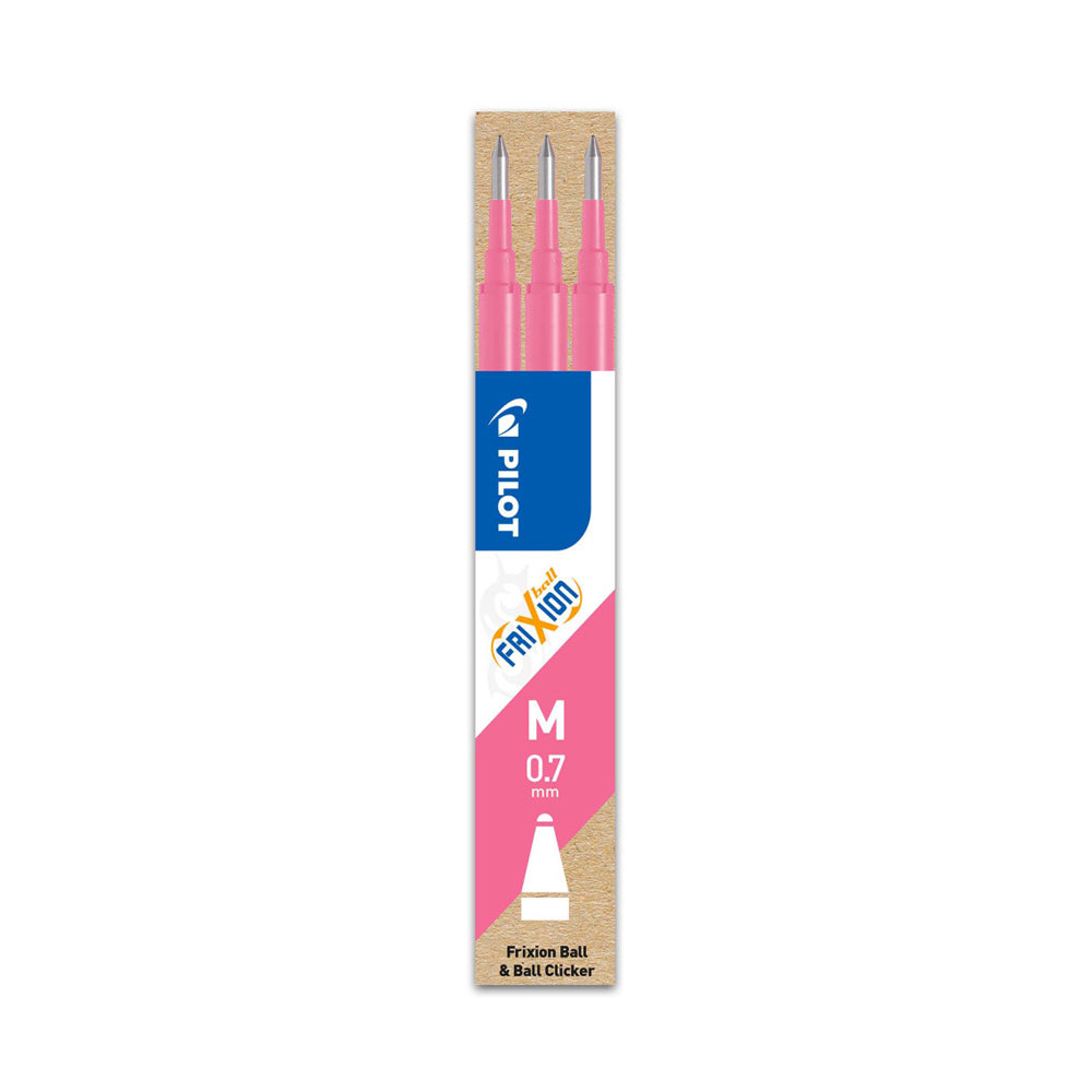 Recarga Gel Pilot Frixion Ball Clicker Rosa 0,7mm 3un