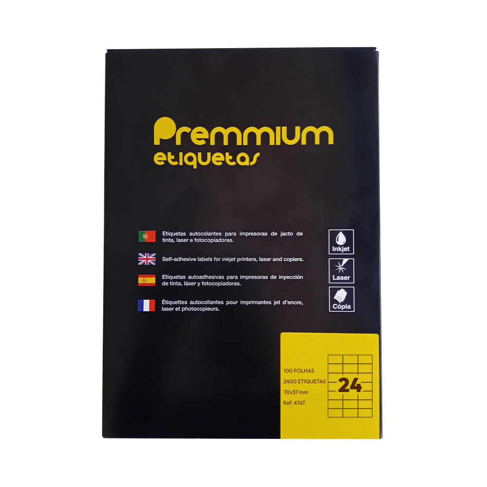 Etiquetas 070x037mm 100Fls A4 2400un