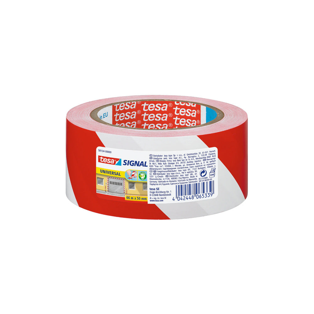 Fita Adesiva PP Sinalização Vermelho/ Branco 50mmx66m