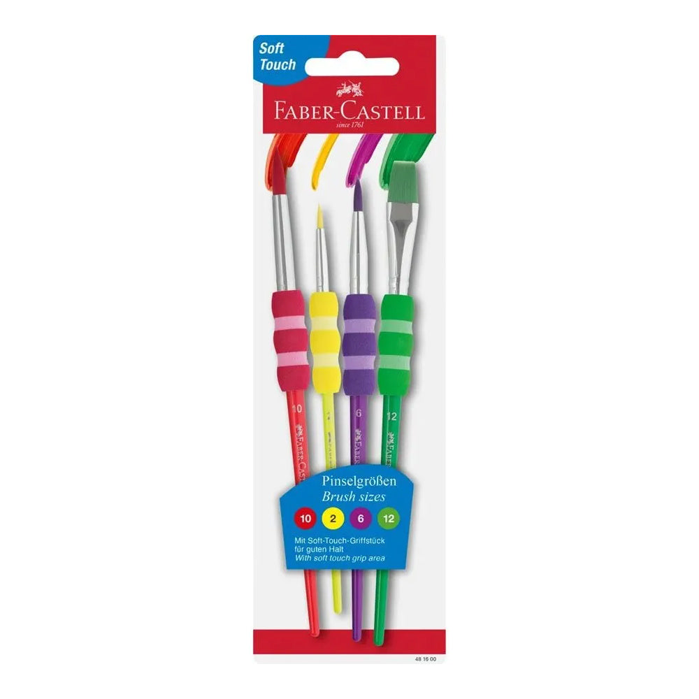 Pack Pincel Guache Aguarela 2 Pontas Nº2/6/10/12 Soft  4un