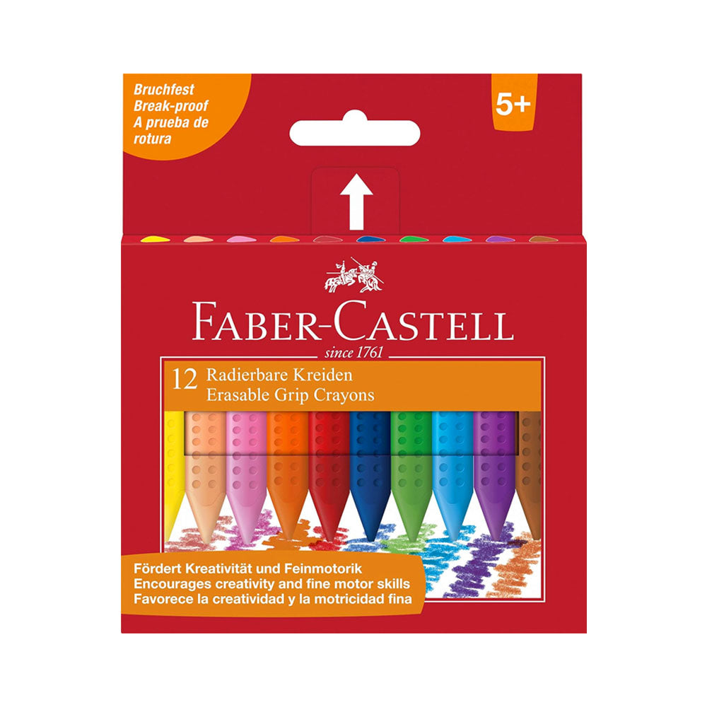 Lápis de Cera 12 Cores Faber-Castell Grip