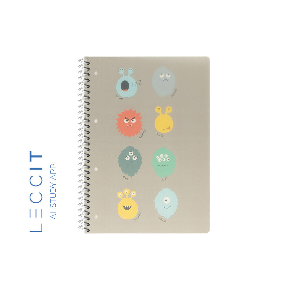 Caderno Espiral A5 Pautado PP PLAY ME Monster 80Fls 1un