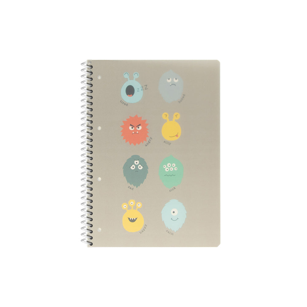 Caderno Espiral A5 Quadriculado PP PLAY ME Monster 80Fls 1un