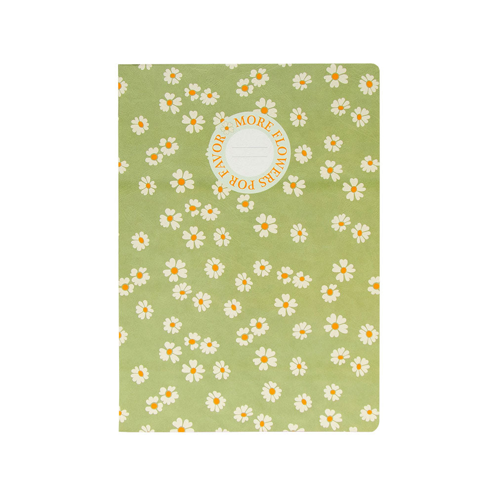 Caderno Agrafado A4 Quadriculado FLOWERS Verde 48Fls 1un