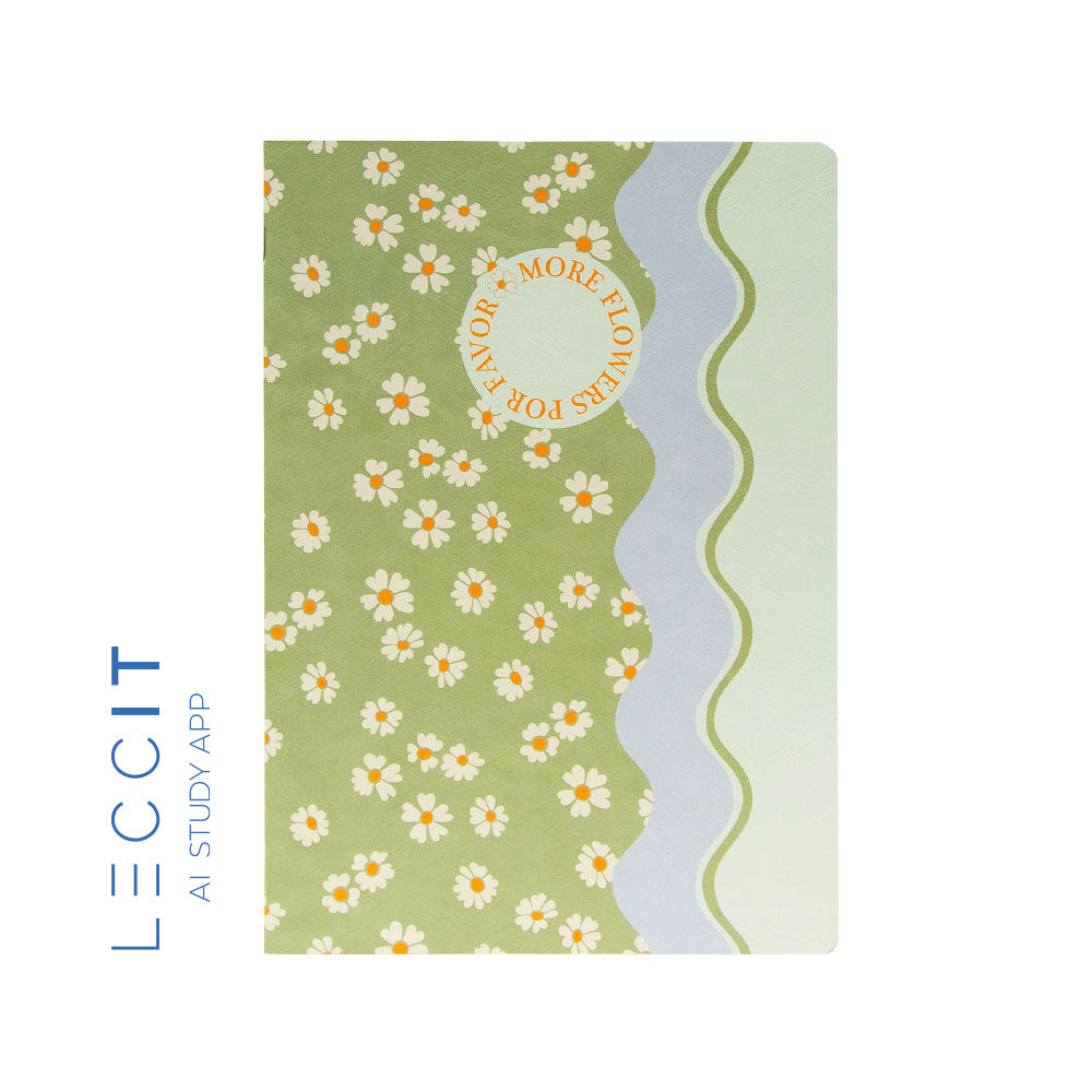 Caderno Agrafado A4 Quadriculado FLOWERS Waves 48Fls 1un