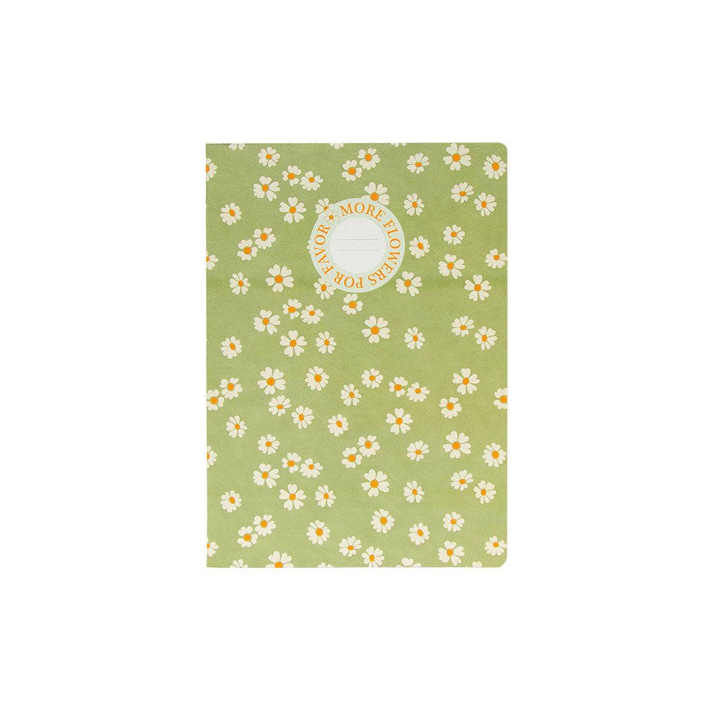 Caderno Agrafado A5 Quadriculado FLOWERS Verde 48Fls 1un