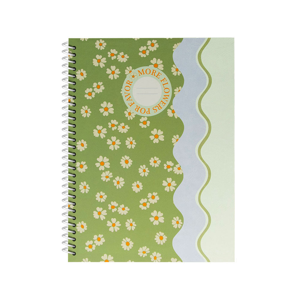 Caderno Espiral A4 Quadriculado FLOWERS Waves 80Fls 1un