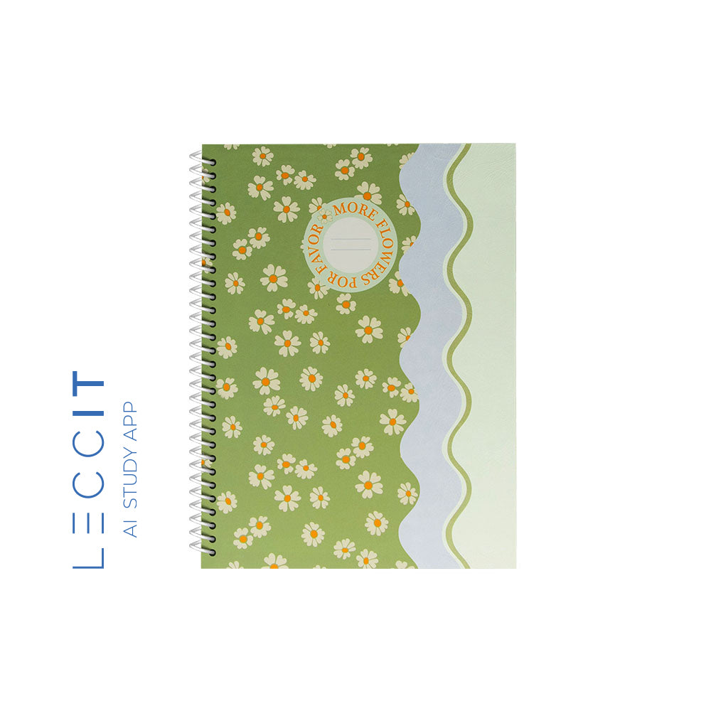 Caderno Espiral A5 Pautado FLOWERS Waves 80Fls 1un