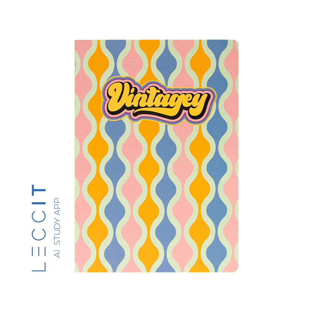 Caderno Agrafado A4 Pautado VINTAGEY Waves 48Fls 1un