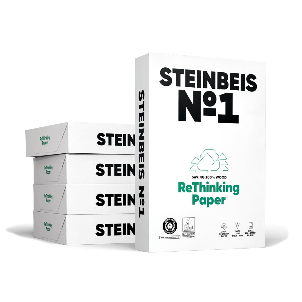 Papel 080gr Fotocopia A4 Reciclado Steinbeis 5x500Fls