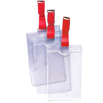 Porta-Nomes Vertical 62x108mm Mola Vermelho 12un
