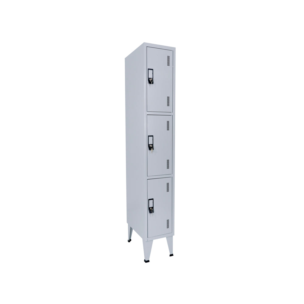 Cacifos Metálicos Simples 3 Cacifos 300x500x1900mm Cinza