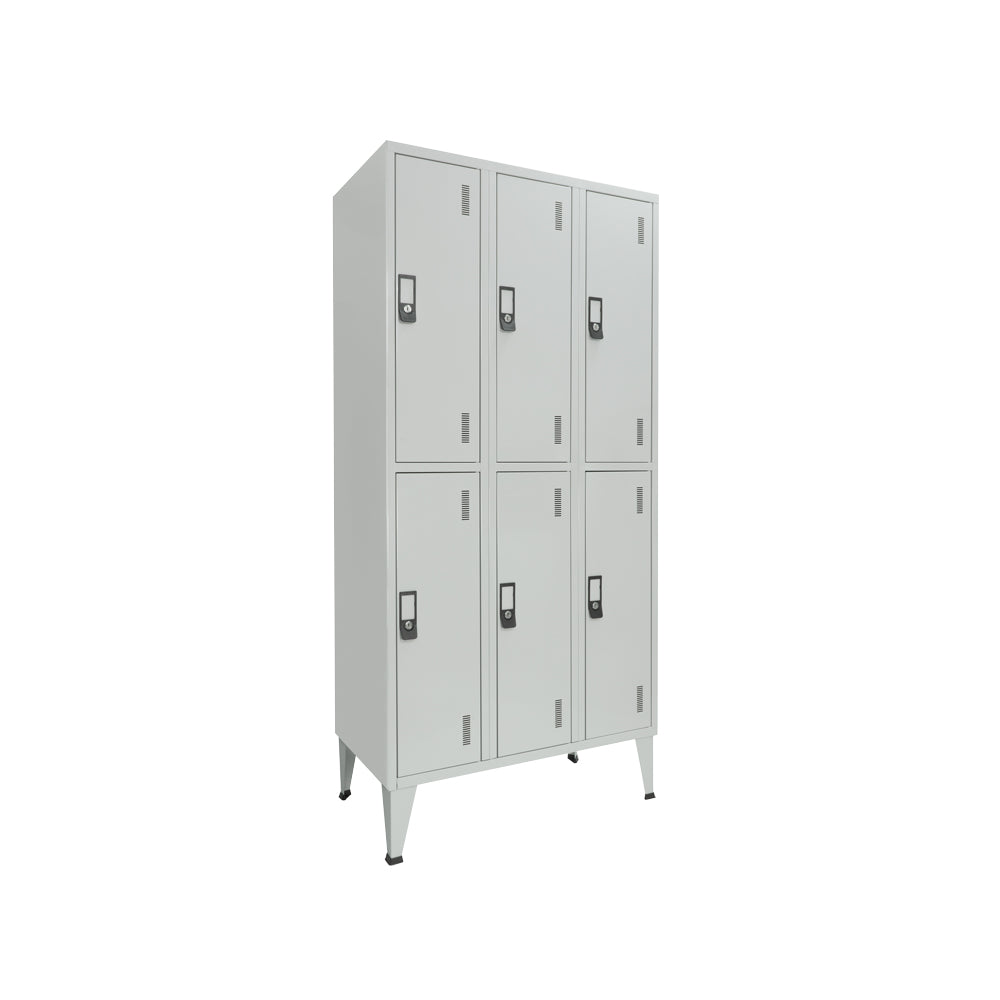 Cacifos Metálicos Triplo 6 Cacifos 900x500x1900mm Cinza