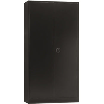 Armario Portas Bater 4 Prateleiras Fechadura Rotativa Preto