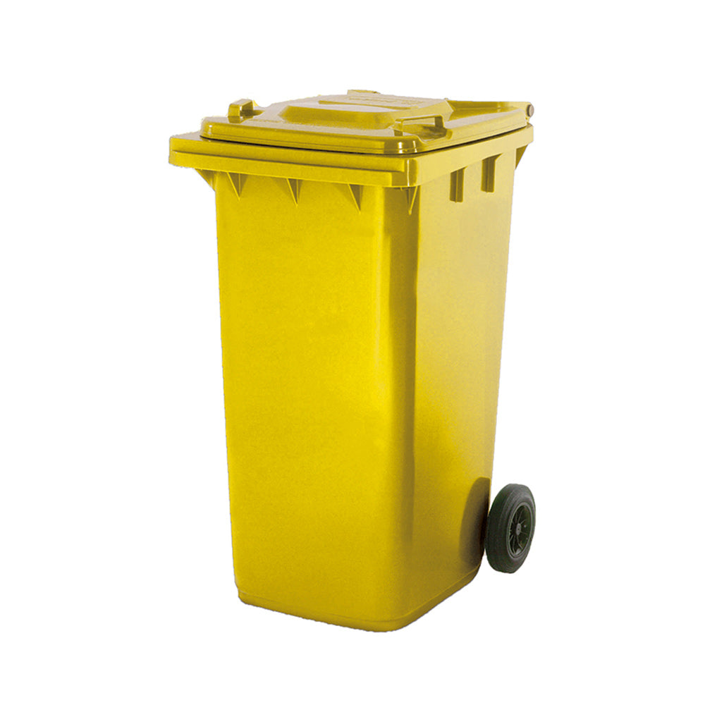 Contentor 240L Polietileno 2 Rodas Amarelo c/ Tampa Amarela