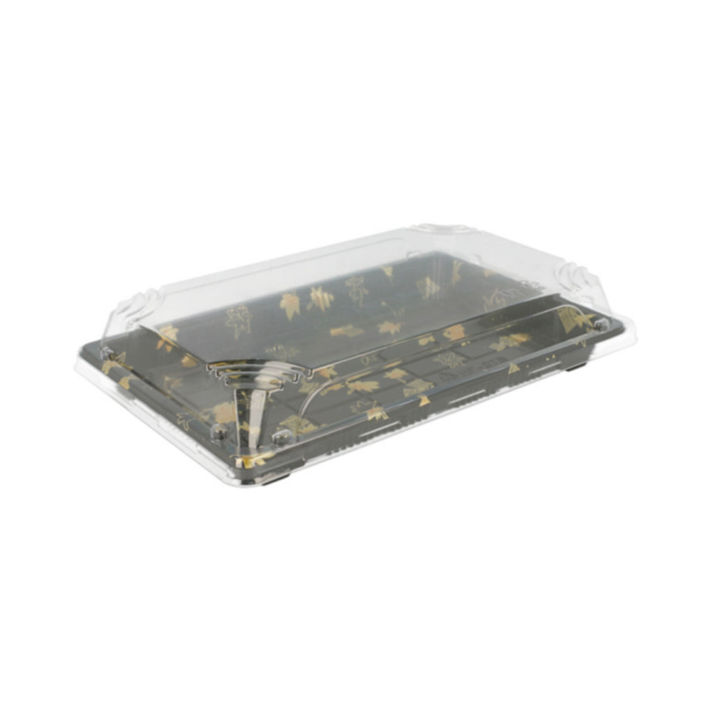 Caixa Plástico Sushi c/ Tampa 17x12,3x4,5cm Preto 50un