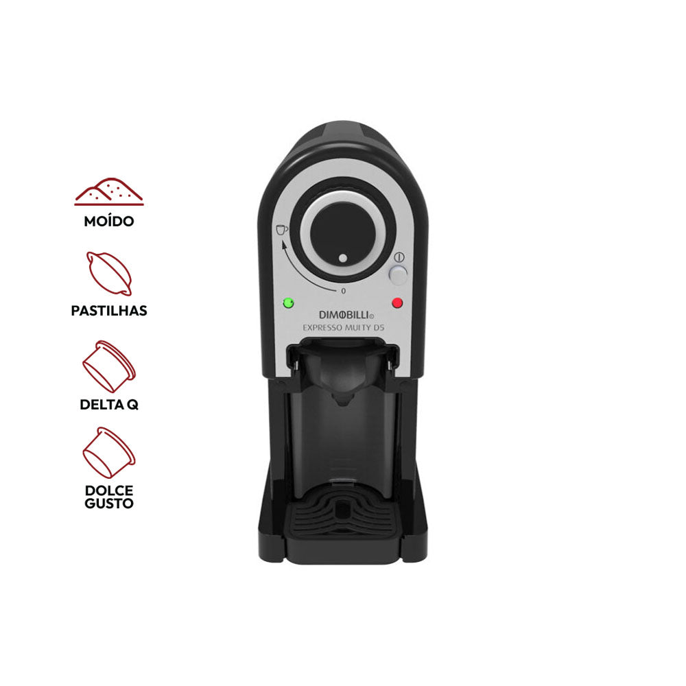 Máquina Café MULTI-CÁPSULAS 3 em 1 Dimobilli D5 Preta