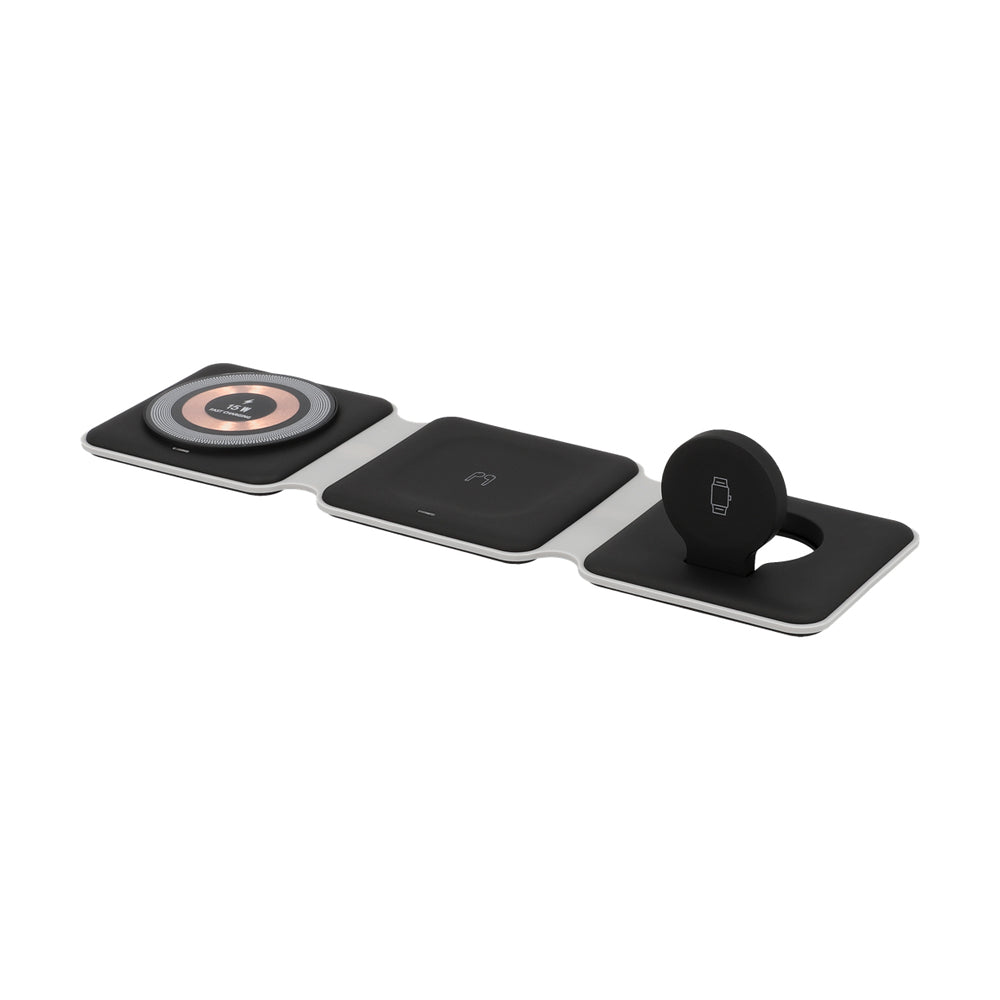 Carregador Wireless 15W 3 em 1 Dobrável Preto
