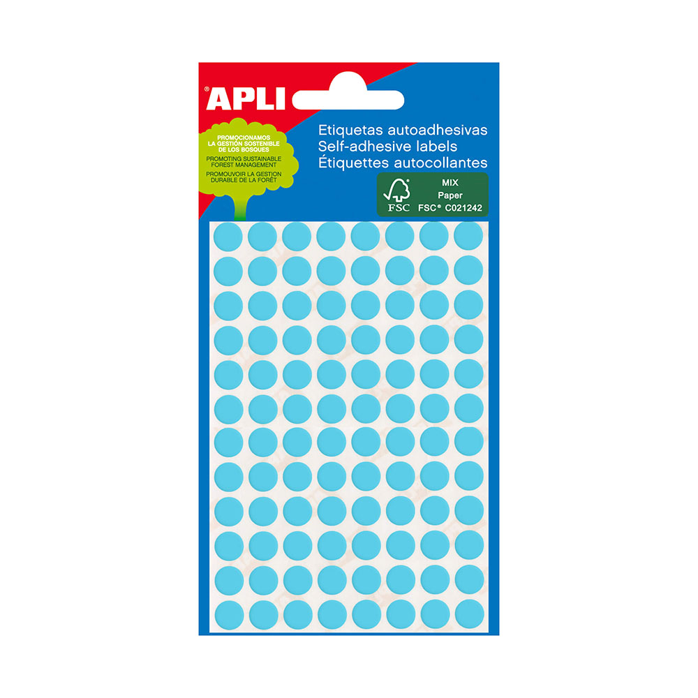 Etiquetas Redondas 08mm Azul Apli 2045 288un
