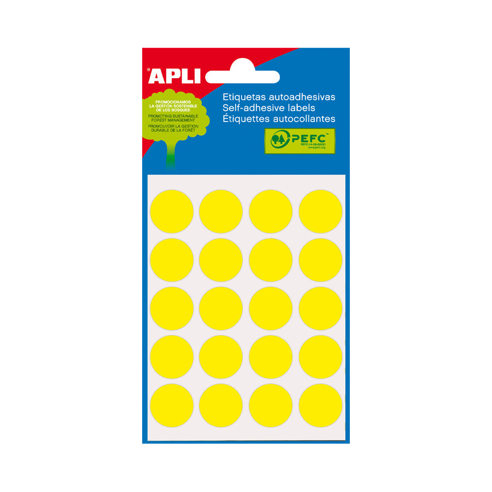 Etiquetas Redondas 19mm Apli 100un