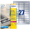 Etiquetas Resistentes 063,5x029,6mm 20Fls Prata Avery 540un