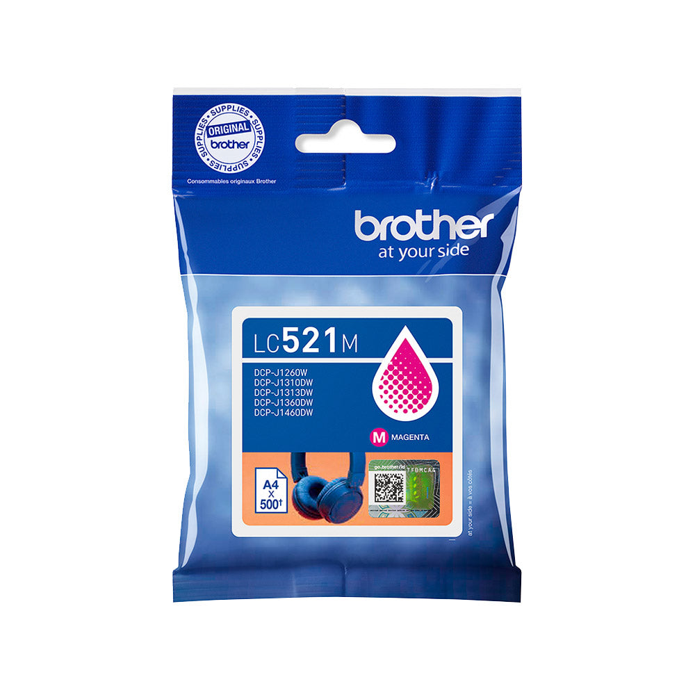 Tinteiro Brother LC521M Magenta 500 Pág.
