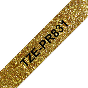 Fita Laminada 12mmx8mts Ouro Premium/Preto