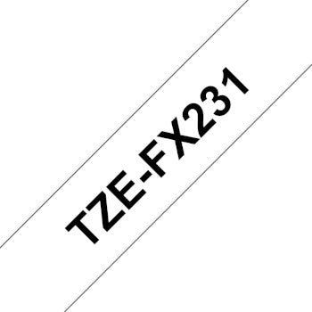 Fita Laminada Flexivel 12mmx8mts Branco/Preto
