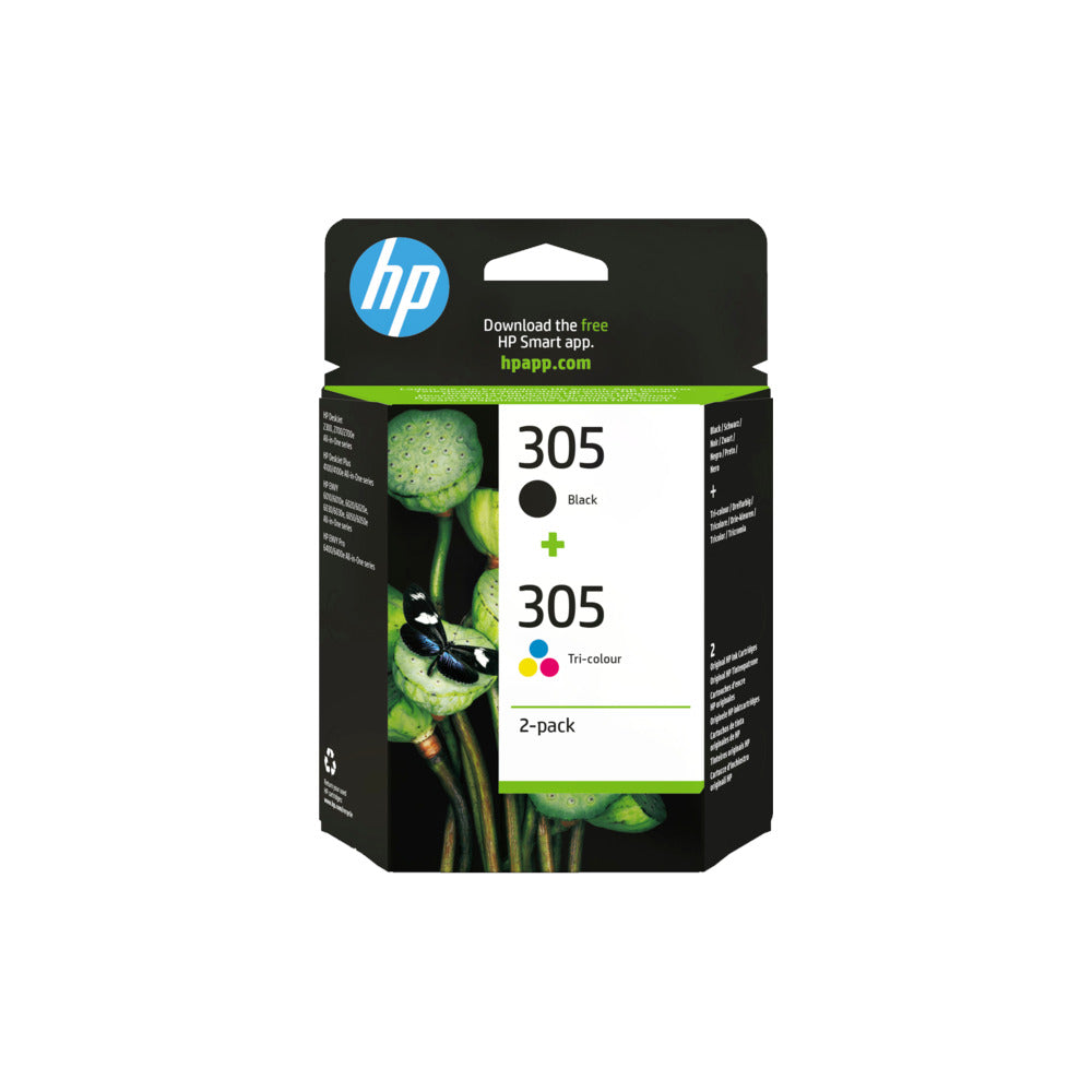 Pack Tinteiros HP 305 Preto/Cor 6ZD17A 120/100 Pág.