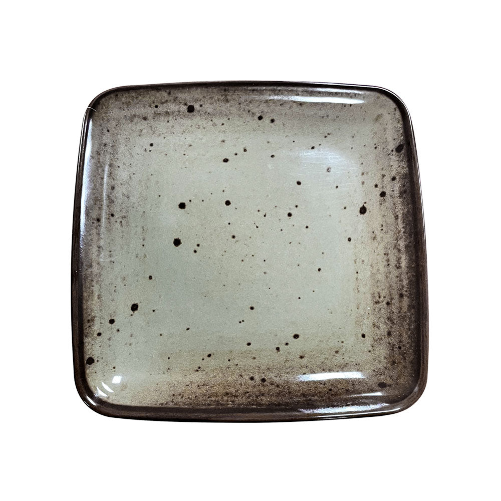 Prato 22.8x22.8x2.1cm Melamina Quadrado TERRACOTA Cinzento
