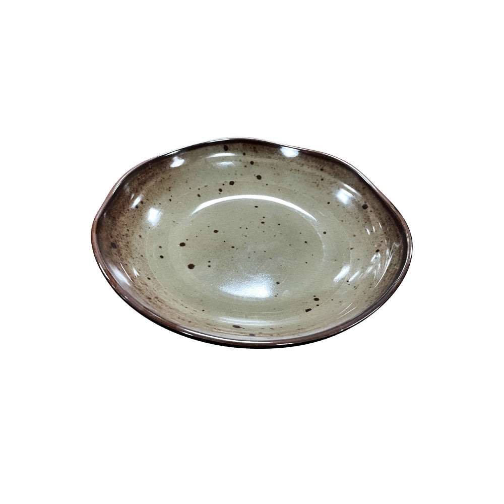 Tigela 24.1x24x4.8cm Melamina Oval TERRACOTA Cinzento 1un