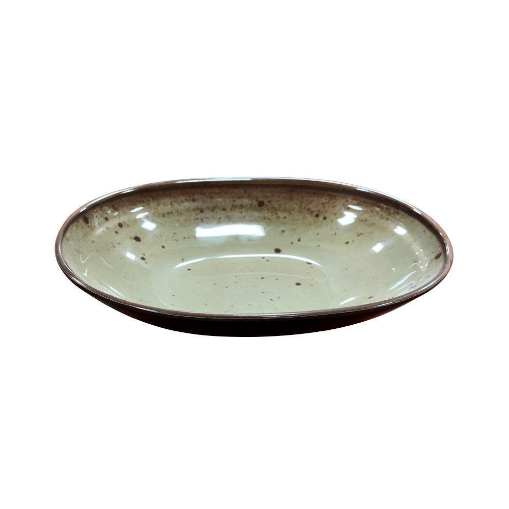 Tigela 21.6x14x4.8cm Melamina Oval TERRACOTA Cinzento 1un