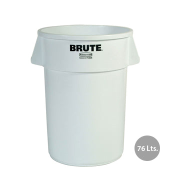 Contentor 76L Plástico Brute Redondo s/Tampa Branco