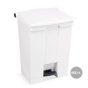 Contentor 60L Plástico Branco com Pedal