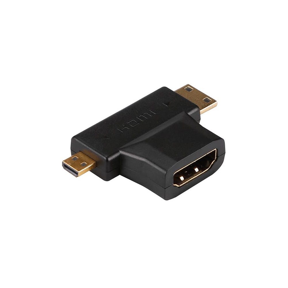 Adaptador HDMI A Fêmea / HDMI C Macho / micro-HDMI D Macho